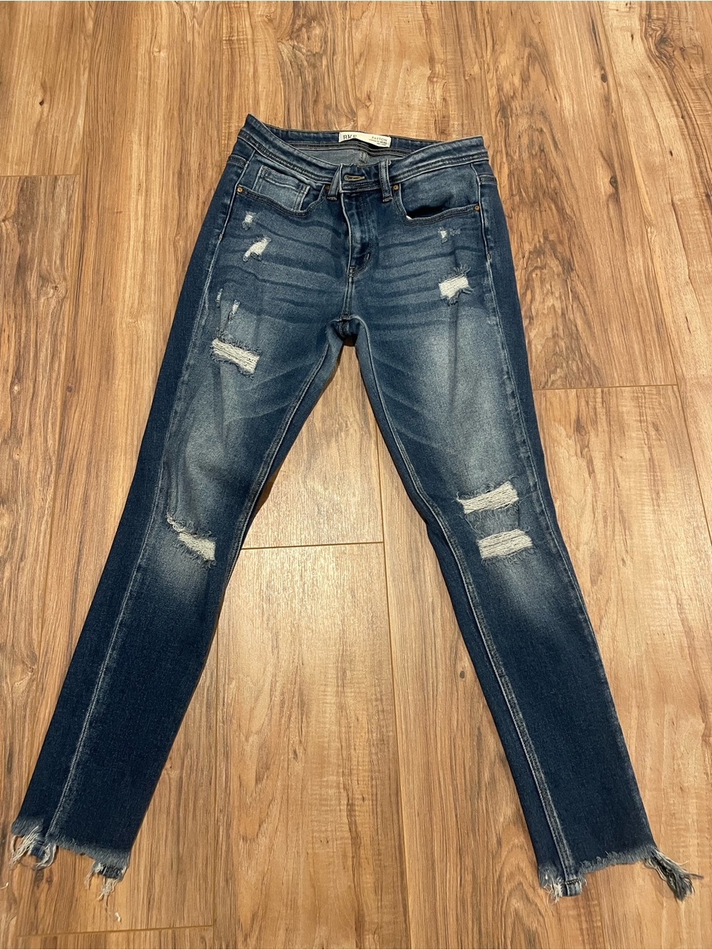 BKE Payton Style Blue Distressed Ankle Skinny Jeans